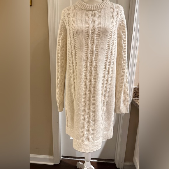 Women’s Coach Host pick ❤️Cable knit sweater dress cream Size XL true to size - Picture 7 of 14